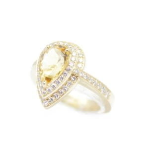 Gabriel Joaillier Toulouse bague citrine or jaune diamants