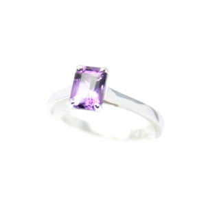 Gabriel Joaillier bague solitaire Flore Améthyste or gris