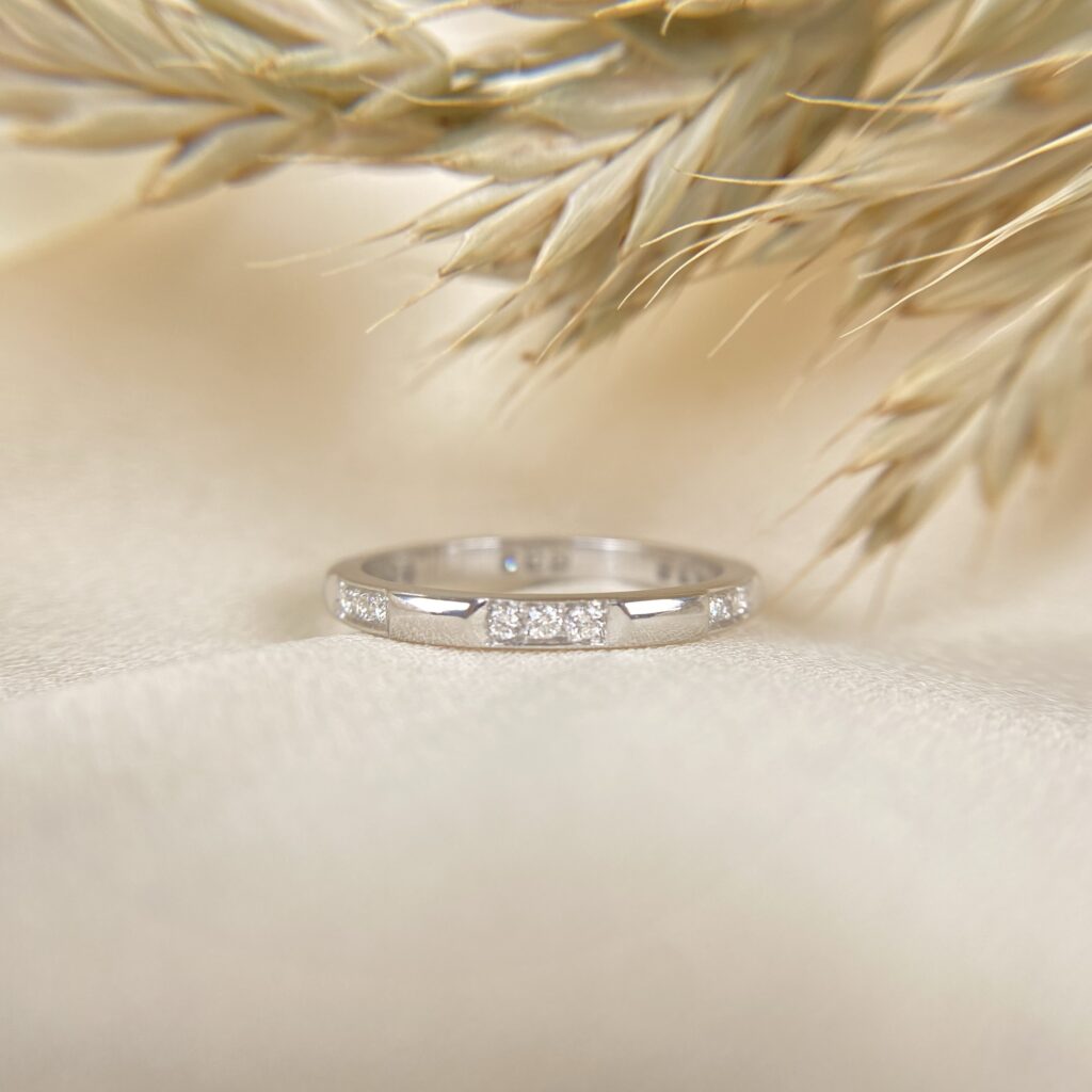 gabriel joaillier bague or blanc palladié diamants