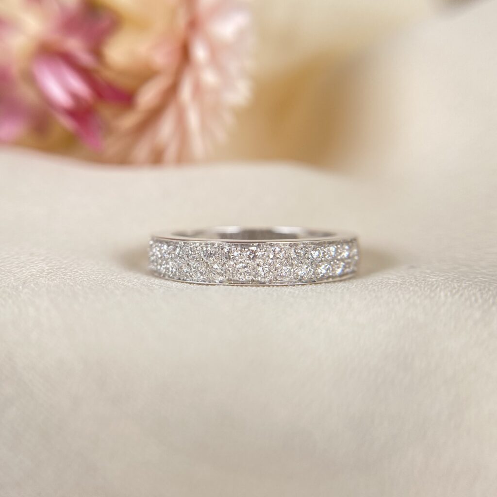 gabriel joaillier bague or blanc palladié diamants