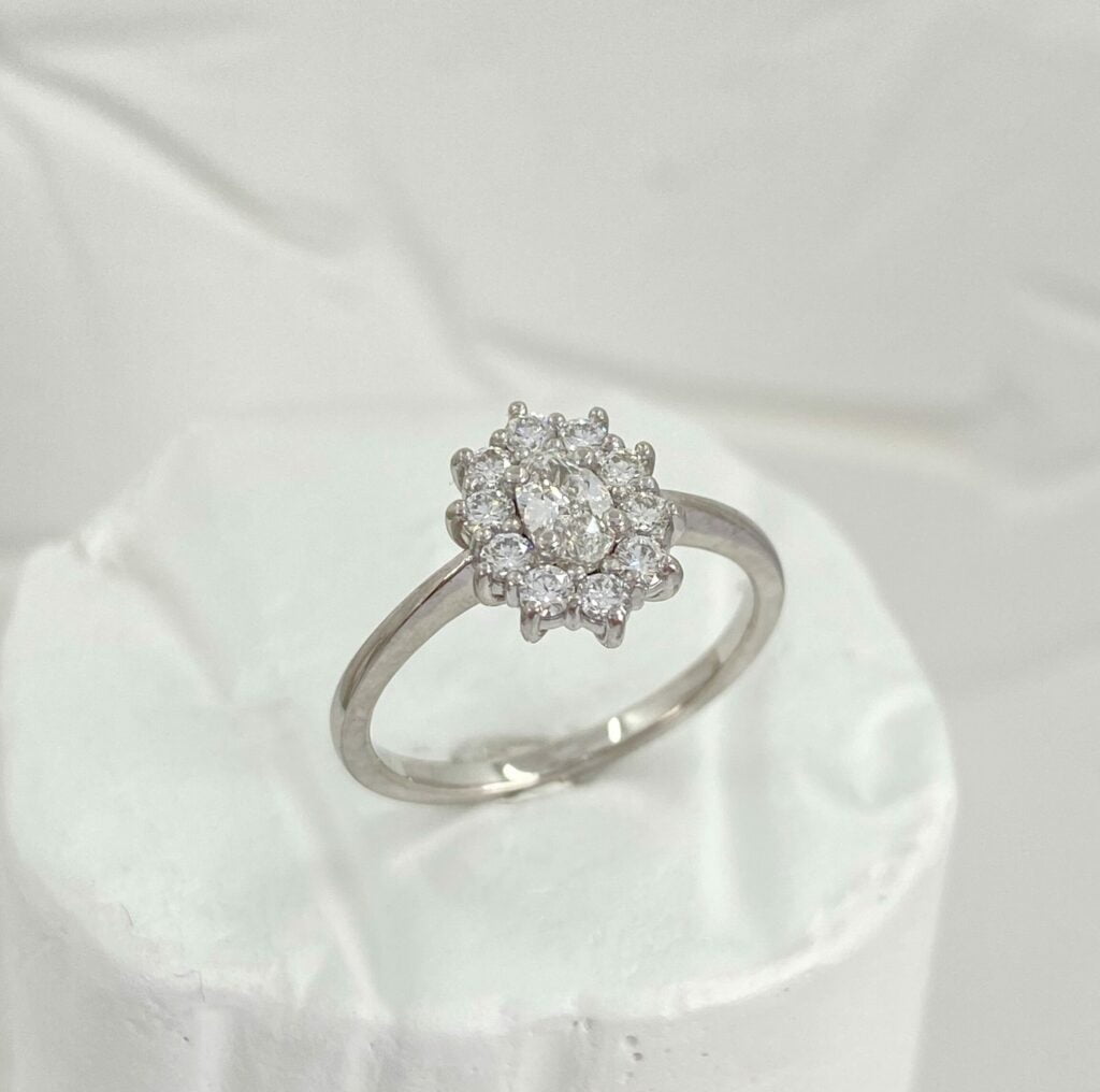 gabriel joaillier bague or blanc palladié diamants